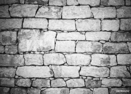 Picture of Old white stone wall detailed background